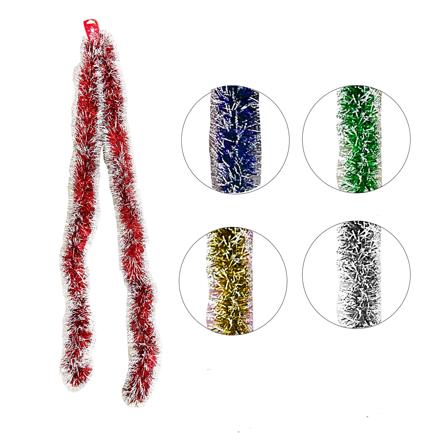 Guirnalda Metalizada Punta Plateada 2M 8CM