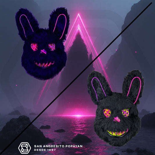 Mascara Conejo Luz Doble Color