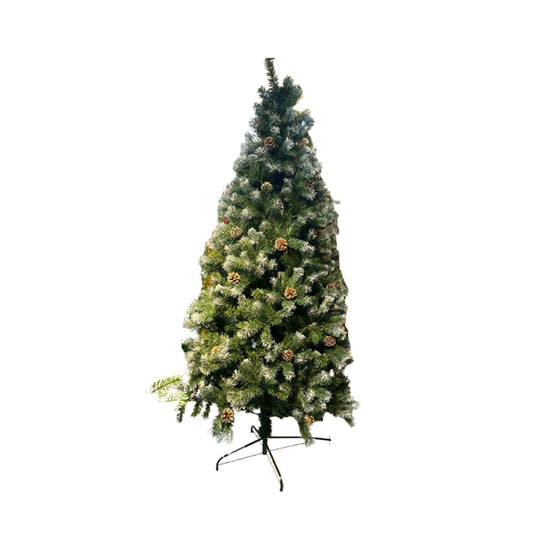 Arbol Navideño Puntas Blancas Piñas 150cm 400T