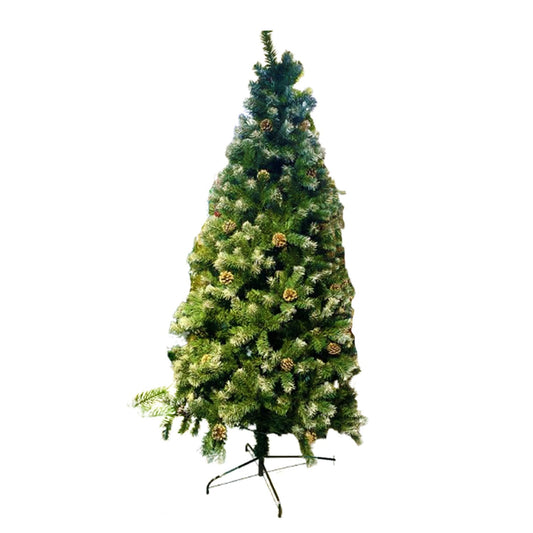 Arbol Navideño Puntas Blancas Piñas 180cm 750T